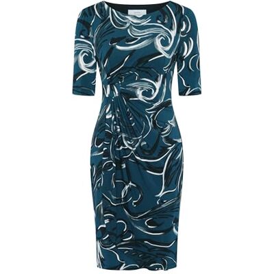Gina Bacconi Women's Printed Jersey Dress Cocktail, Green/Black, 20 Gina Bacconi Women's Printed Jersey Dress Cocktail, Green/Black, 20