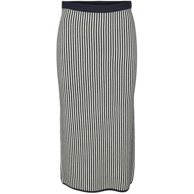 VERO MODA Women's Knitted Skirt, Navy Blazer/Detail: w. Birch, L VERO MODA Women's Knitted Skirt, Navy Blazer/Detail: w. Birch, L