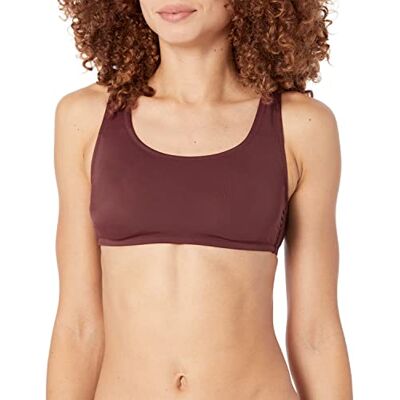 Amazon Essentials Women's Scoop Neck Swim Crop Top Amazon Essentials Women's Scoop Neck Swim Crop Top