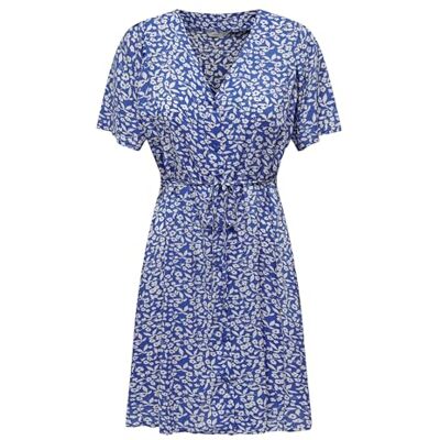 ONLY Women's Casual Mini Dress with Summery Patterned Blouse Design Short Sleeve Outfit ONLY Women's Casual Mini Dress with Summery Patterned Blouse Design Short Sleeve Outfit