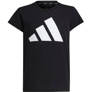 adidas Girl's Essentials Cotton T-Shirt, Black/White, 11-12 Years adidas Girl's Essentials Cotton T-Shirt, Black/White, 11-12 Years