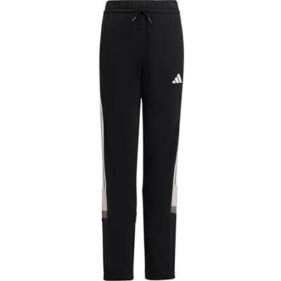 adidas Unisex Kids Seasonal Essentials Tiberio 3 Stripes Fleece Pants, Black/White/Grey Two, 11-12 Years adidas Unisex Kids Seasonal Essentials Tiberio 3 Stripes Fleece Pants, Black/White/Grey Two, 11-12 Years
