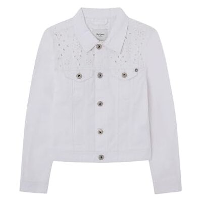 Pepe Jeans Girl's Isa Jacket Anglaise Jr, Blue (Denim), 12 Years Pepe Jeans Girl's Isa Jacket Anglaise Jr, Blue (Denim), 12 Years