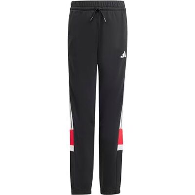 adidas Unisex Kids Seasonal Essentials Tiberio 3 Stripes Fleece Pants, Black/White/Pure Ruby, 9-10 Years adidas Unisex Kids Seasonal Essentials Tiberio 3 Stripes Fleece Pants, Black/White/Pure Ruby, 9-10 Years