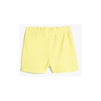 Koton Baybgirl's Basic Shorts Elastic Waistband Ribbed Cotton, Yellow(152), 12-18 Months Koton Baybgirl's Basic Shorts Elastic Waistband Ribbed Cotton, Yellow(152), 12-18 Months