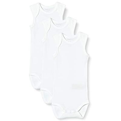 NAME IT Unisex Baby Bodysuit, Bright White, 0-3 Months NAME IT Unisex Baby Bodysuit, Bright White, 0-3 Months