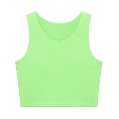 Lilax Girls' Double Lined Sleeveless Basic Crop Tank Top (Limegreen, 12) Lilax Girls' Double Lined Sleeveless Basic Crop Tank Top (Limegreen, 12)