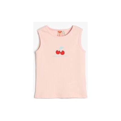 Koton Baybgirls Tanktop Sleeveless Crew Neck Ribbed Printed Cotton Tank Top, Pink (274), Koton Baybgirls Tanktop Sleeveless Crew Neck Ribbed Printed Cotton Tank Top, Pink (274),