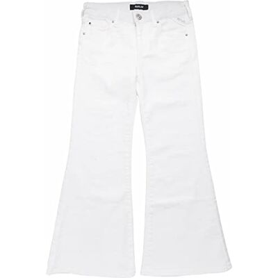 Replay Girl's SG9365 Avry Stretch Bull Jeans, 001 WHITE, 8A Replay Girl's SG9365 Avry Stretch Bull Jeans, 001 WHITE, 8A