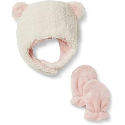 Amazon Essentials x Sofia Grainge Unisex Babies' Hat and Mittens Set, Ivory, M (12-24 Months) Amazon Essentials x Sofia Grainge Unisex Babies' Hat and Mittens Set, Ivory, M (12-24 Months)