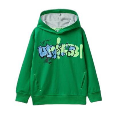 United Children's and Boys' Hooded Sweatshirt, green, 130 cm United Children's and Boys' Hooded Sweatshirt, green, 130 cm