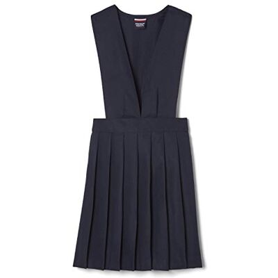 French Toast Girls' V-Neck Pleated Pinafore Dress, Navy, 4 Years French Toast Girls' V-Neck Pleated Pinafore Dress, Navy, 4 Years