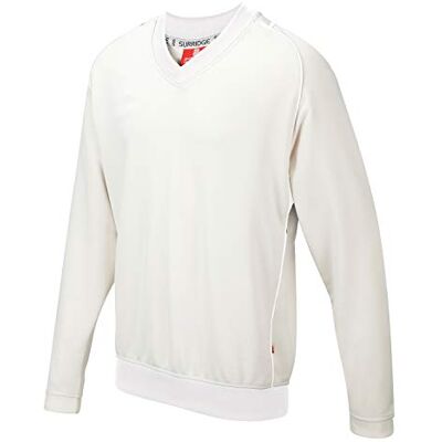 Surridge Sports Kids Curve Sleeveless Sweater White, Large Surridge Sports Kids Curve Sleeveless Sweater White, Large