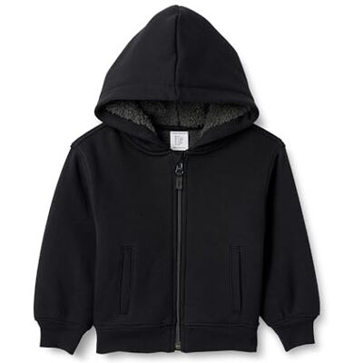 Amazon Essentials Boys' Sherpa Lined Hoodie Sweatshirt, Black, 6-7 Years Amazon Essentials Boys' Sherpa Lined Hoodie Sweatshirt, Black, 6-7 Years