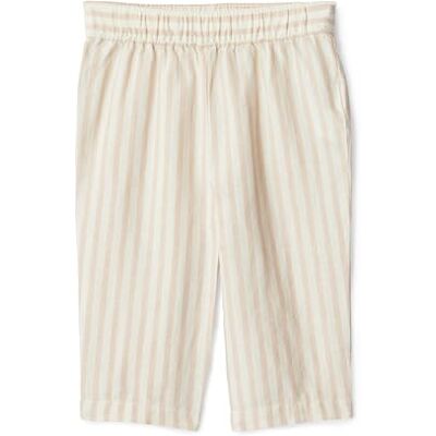 Amazon Essentials x Sofia Grainge Boys' Cotton Linen Pull-on Trousers, Taupe Even Stripe, 2 Years Amazon Essentials x Sofia Grainge Boys' Cotton Linen Pull-on Trousers, Taupe Even Stripe, 2 Years