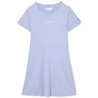 Tommy Hilfiger Girls' Skater Dress with Logo, Purple (Periwinkle Dusk), 8 Years Tommy Hilfiger Girls' Skater Dress with Logo, Purple (Periwinkle Dusk), 8 Years