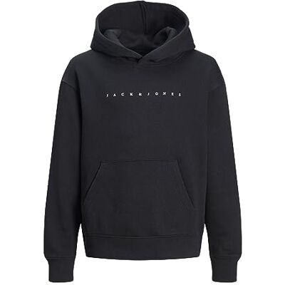 JACK & JONES Boys Jjestar Jj Noos Jnr Hooded Sweatshirt, Black/Fit: Loose, 176 UK JACK & JONES Boys Jjestar Jj Noos Jnr Hooded Sweatshirt, Black/Fit: Loose, 176 UK