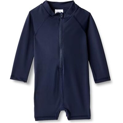 Amazon Essentials Baby Boys' Long-Sleeve One-Piece Rashguard, Navy, 24 Months Amazon Essentials Baby Boys' Long-Sleeve One-Piece Rashguard, Navy, 24 Months