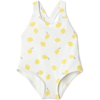 Amazon Essentials x Sofia Grainge Baby Girls' One-Piece Swimsuit with Crisscross Straps, Ruffle Detail, Ivory Lemon, 3 Years Amazon Essentials x Sofia Grainge Baby Girls' One-Piece Swimsuit with Crisscross Straps, Ruffle Detail, Ivory Lemon, 3 Years