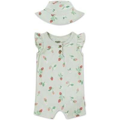 HUGGIES Romper and Hat Set Baby Girl Green HUGGIES Romper and Hat Set Baby Girl Green