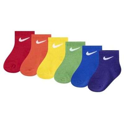Nike Baby Swoosh 6Pk Ankle So Socks, Multi, 12/24 Months Nike Baby Swoosh 6Pk Ankle So Socks, Multi, 12/24 Months