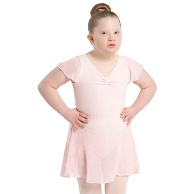 Capezio Girl's 11305C Flutter Sleeve Dress, Pink, Toddler Capezio Girl's 11305C Flutter Sleeve Dress, Pink, Toddler