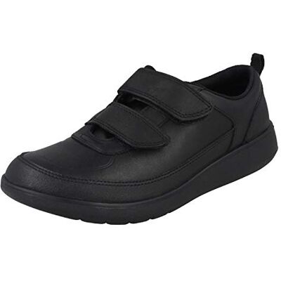 Clarks Boys Scape Flare Y Uniform Dress Shoe, Black Leather, 7 UK Wide Clarks Boys Scape Flare Y Uniform Dress Shoe, Black Leather, 7 UK Wide