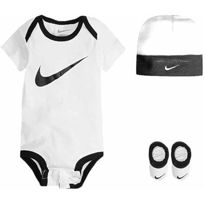 Nike Children's Apparel Baby Boys' Hat, Bodysuit and Bootie Three Piece Set Socks, White Swoosh, 0-6 Months Nike Children's Apparel Baby Boys' Hat, Bodysuit and Bootie Three Piece Set Socks, White Swoosh, 0-6 Months