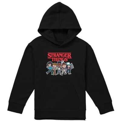 Stranger Things Cartoon Group Youth Kids Boy Girls Pull-Over Hoodie, Black, 12-13 Stranger Things Cartoon Group Youth Kids Boy Girls Pull-Over Hoodie, Black, 12-13