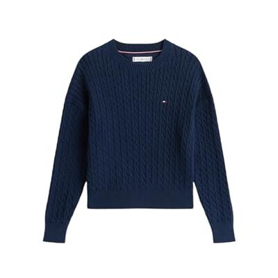 Tommy Hilfiger Girls' Jumper Cable Knit, Blue (Dark Blue), 86 Tommy Hilfiger Girls' Jumper Cable Knit, Blue (Dark Blue), 86