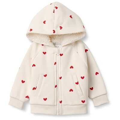 Amazon Essentials x Sofia Grainge Unisex Babies' Zip Hoodie Sweatshirt, Ivory Red Hearts, 24 Months Amazon Essentials x Sofia Grainge Unisex Babies' Zip Hoodie Sweatshirt, Ivory Red Hearts, 24 Months