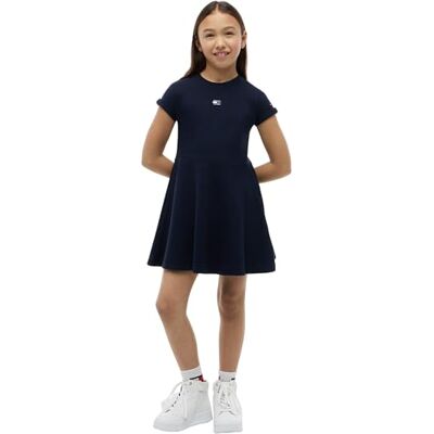 Tommy Hilfiger Girl's Skater Dress Ss KG0KG09395 Other Dresses, Blue (Dark Night Navy), 5 Years Tommy Hilfiger Girl's Skater Dress Ss KG0KG09395 Other Dresses, Blue (Dark Night Navy), 5 Years