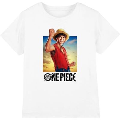 One Piece Luffy Straw Hat Poster Kids T-Shirt, White, 9-11Y One Piece Luffy Straw Hat Poster Kids T-Shirt, White, 9-11Y