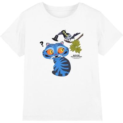 KPop Demon Hunters Derpy and Sussie Hat Kids T Shirt, White, 9-11Y KPop Demon Hunters Derpy and Sussie Hat Kids T Shirt, White, 9-11Y
