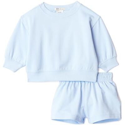 Amazon Essentials x Sofia Grainge Unisex Kids' Sweatshirt and Shorts French Terry Play Set, Light Blue, 5 Years Amazon Essentials x Sofia Grainge Unisex Kids' Sweatshirt and Shorts French Terry Play Set, Light Blue, 5 Years