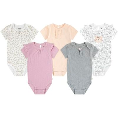 HUGGIES Baby Girls Little HUGS Unisex 5-Pack Elevated Bodysuit Toddler Underwear Set, Cameo Pink, 12 Months (Pack of 5) HUGGIES Baby Girls Little HUGS Unisex 5-Pack Elevated Bodysuit Toddler Underwear Set, Cameo Pink, 12 Months (Pack of 5)