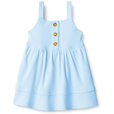 Amazon Essentials x Sofia Grainge Girls' Cotton Casual Fit and Flare Dress, Light Blue, 2 Years Amazon Essentials x Sofia Grainge Girls' Cotton Casual Fit and Flare Dress, Light Blue, 2 Years