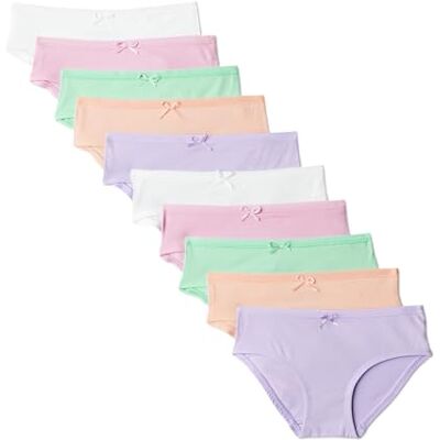 Amazon Essentials Girls' Cotton Jersey Bikini Underwear Knickers Briefs, Pack of 10, Pastels, 5-6 Years Amazon Essentials Girls' Cotton Jersey Bikini Underwear Knickers Briefs, Pack of 10, Pastels, 5-6 Years