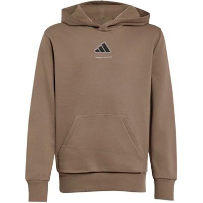adidas Boy's Boys Slogan Fleece Hoodie Sweatshirt, Khaki Six, 13-14 Years adidas Boy's Boys Slogan Fleece Hoodie Sweatshirt, Khaki Six, 13-14 Years