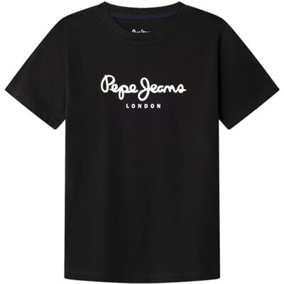 Pepe Jeans Boy's NEW Art T-Shirt, Black (Black), 8 Pepe Jeans Boy's NEW Art T-Shirt, Black (Black), 8