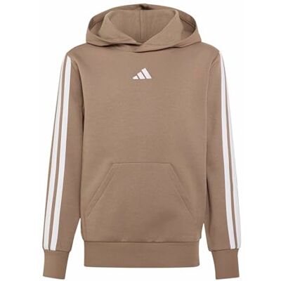adidas Unisex Kids Essentials 3 Stripes Hoodie Sweatshirt, Khaki Six/white, 7-8 Years adidas Unisex Kids Essentials 3 Stripes Hoodie Sweatshirt, Khaki Six/white, 7-8 Years