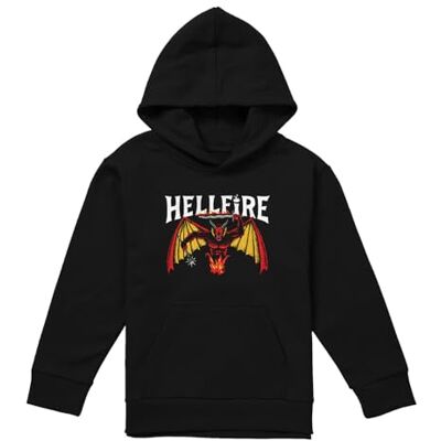 Stranger Things Hellfire Devil Youth Kids Boy/Girls Pull-Over Hoodie, Black, 7-8 Stranger Things Hellfire Devil Youth Kids Boy/Girls Pull-Over Hoodie, Black, 7-8