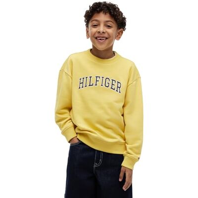 Tommy Hilfiger Boys' Sweatshirt Varsity with Round Neckline, Multicolor (Yellow Dahlia), 14 Years Tommy Hilfiger Boys' Sweatshirt Varsity with Round Neckline, Multicolor (Yellow Dahlia), 14 Years