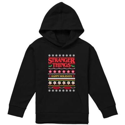 Stranger Things Unisex Kids Demogorgon Ugly Christmas Jumper Youth Kids Boy Girls Pull-over Hoodie, Navy Hooded Sweatshirt Stranger Things Unisex Kids Demogorgon Ugly Christmas Jumper Youth Kids Boy Girls Pull-over Hoodie, Navy Hooded Sweatshirt
