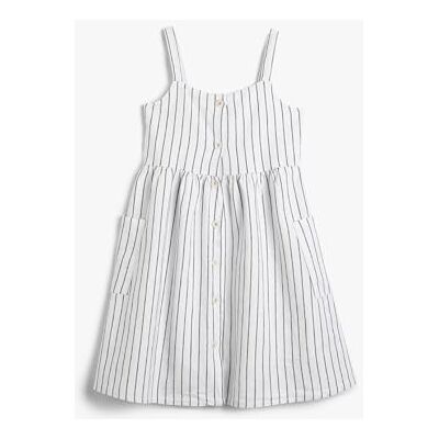 Koton Linen Dress Strappy Button Closure Pocket Detail Dress, Koton Linen Dress Strappy Button Closure Pocket Detail Dress,