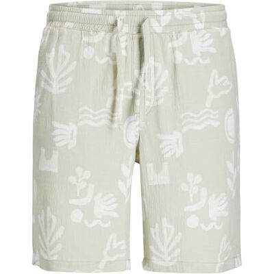JACK & JONES Men's Jpstjaiden Crinkle AOP Jogger Shor Jnr, Celadon Tint, 9 Years JACK & JONES Men's Jpstjaiden Crinkle AOP Jogger Shor Jnr, Celadon Tint, 9 Years