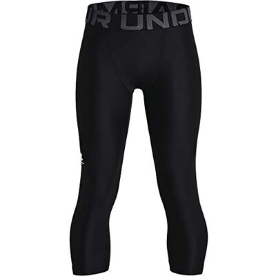 Under Armour Boys' HeatGear Armour ¾ Leggings, Black, YXL Under Armour Boys' HeatGear Armour ¾ Leggings, Black, YXL