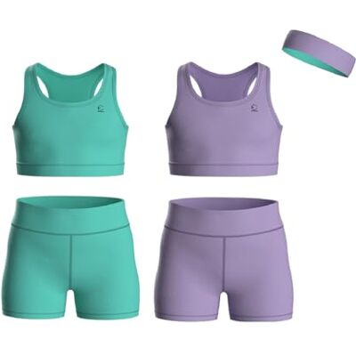 Essenclo Girls Clothing Athletic Sets Sleeveless Crop Tank Tops & Bike Shorts Cheer, Gymnastics, Volleyball Size 3-16 (5 Pcs) E2108 Set-8-5-6 Essenclo Girls Clothing Athletic Sets Sleeveless Crop Tank Tops & Bike Shorts Cheer, Gymnastics, Volleyball Size 3-16 (5 Pcs) E2108 Set-8-5-6