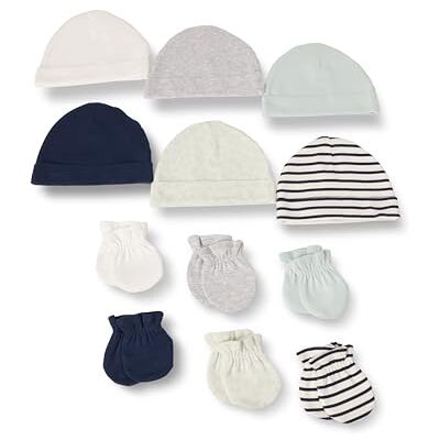 Amazon Essentials Unisex Babies' 12-Piece Hats and Mittens Set, Green/Multicolor, 0-6 Months Amazon Essentials Unisex Babies' 12-Piece Hats and Mittens Set, Green/Multicolor, 0-6 Months