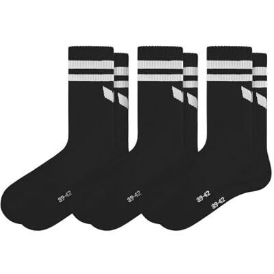 Erima Unisex Kids Wings Pack of 3 Socks (2182611), black, 31-34 Erima Unisex Kids Wings Pack of 3 Socks (2182611), black, 31-34